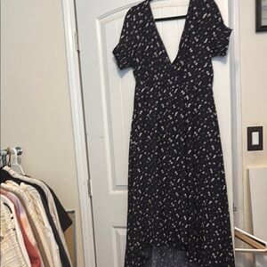 JessaKae Black Floral High Low Dress